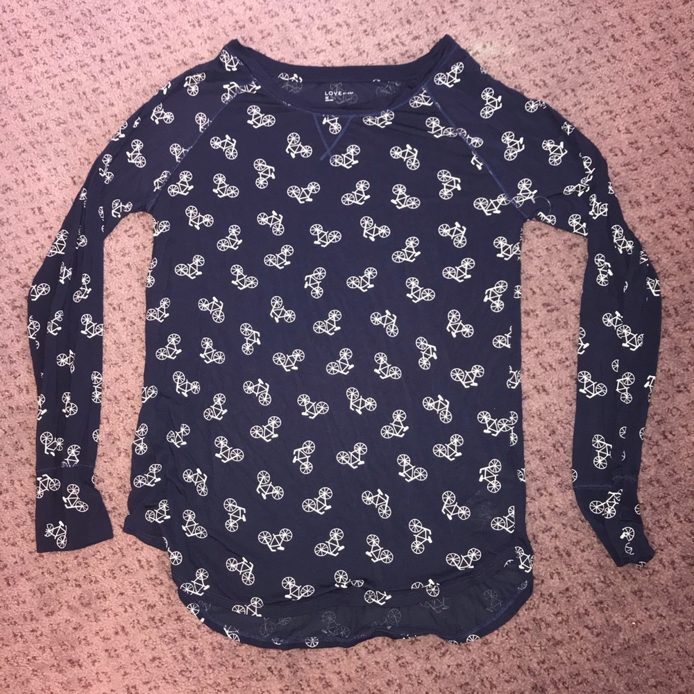 Gap Long Sleeved T Shirt with Bicycle Pattern  M